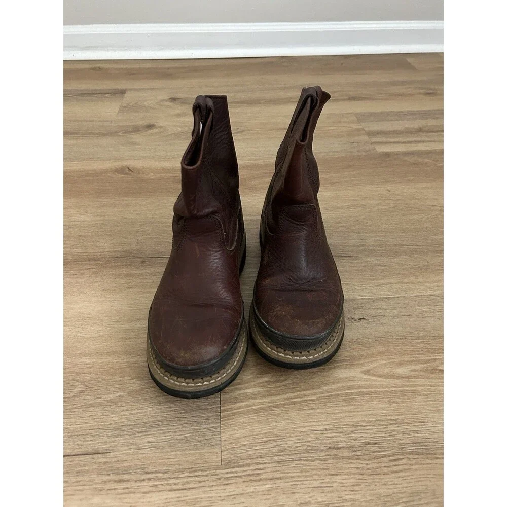 Georgia Boot Boys Sz 6 Little Georgia Giant Wellington Boots Brown Round Toe